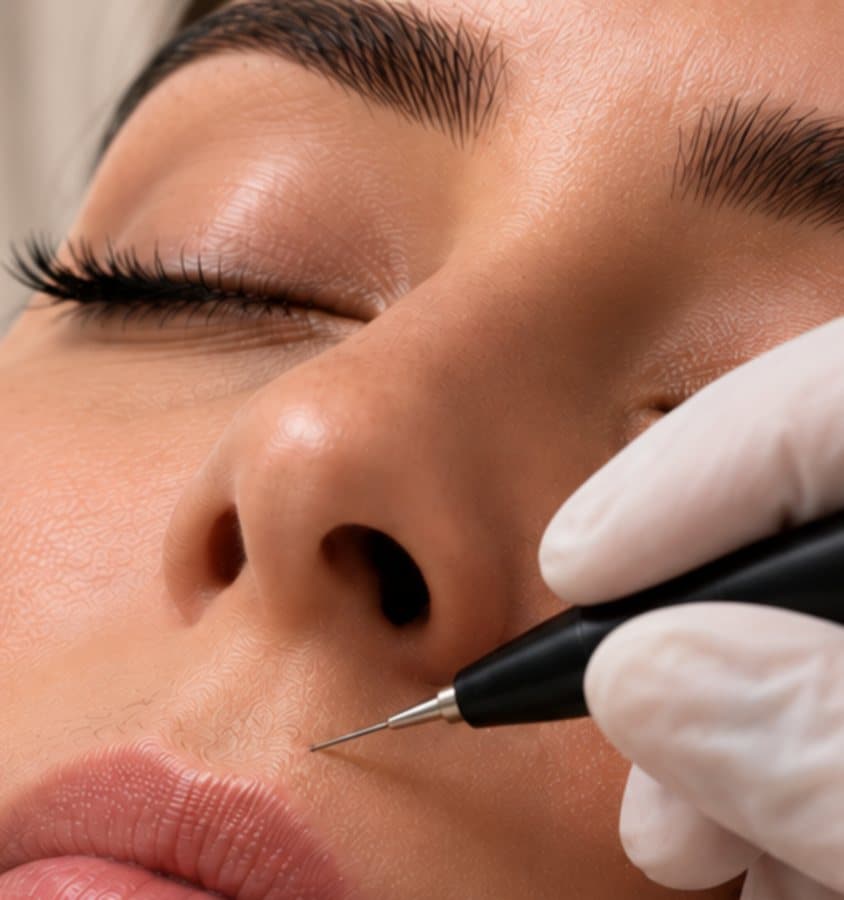 Épilation électrique par électrolyse sur le visage